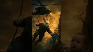 Heroic Rabbit Saves A Fallen Baby From Cliff! #animals #humanity #wildlife #rescue