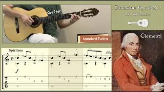 Sonatina Op.36 No.1 1st movement / Clementi (Guitar) [Notation + TAB]