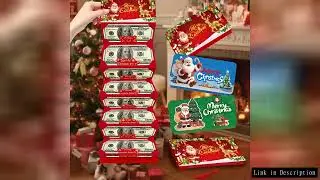 2025 Christmas Santa Dollar Bill Holder 10 Pocket Money Box Holiday Party Favor Gift Idea