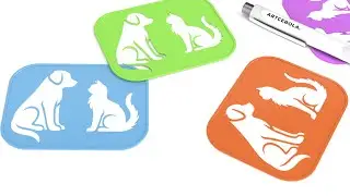 Cat and Dog Stencil for Kids, Learn to Draw - Ruler Guide Easy to Draw - 3D Model for 3D Printing