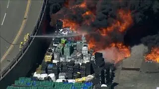 Huge fire engulfs industrial estate in North West England