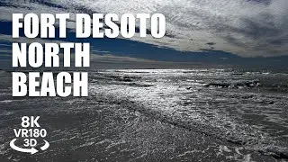 Fort De Soto North Beach VR180 8K 3D Tampa Bay White Sand, Coastal Walk Florida | VR视频 8K 3D動画 VR旅行