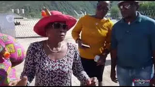 Dr Libertina Appolus shows off Outjo boys hostel