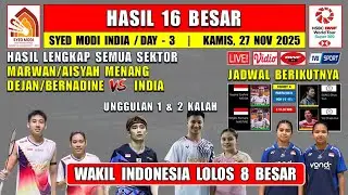 INDONESIA MENANG ~ UNGGULAN 1 & 2 KALAH ~ Hasil 16 Besar Syed Modi India 2025 Hari Ini