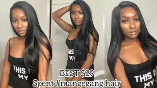 BEST SYNTHETIC WIG AND BEGINNER FRIENDLY| $29 STRAIGHT HAIR WIG SLAY FEAT. MANEGANG HAIR