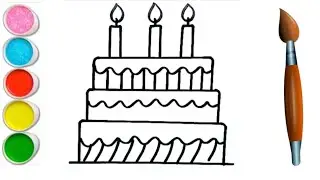 Cake drawing for beginners | How to draw beautiful cake easy | Coloring & Painting | Toddlers #cake