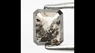 0.76 CT Emerald Cut Grey Salt and Pepper Diamond: Ethically Sourced Loose Diamond