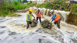 Massive Clog Removed from Street Culvert 😱