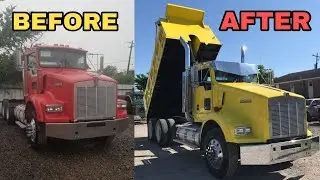 Kenworth converted into a dump truck | CAT C-13 twin turbo dump truck