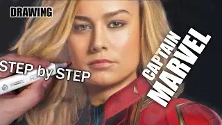CAPTAIN MARVEL SPEED DRAWING | draw2night