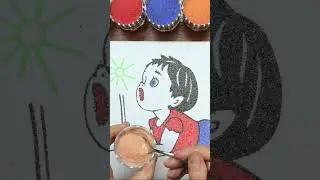 Sand painting, drawing & coloring princess girl