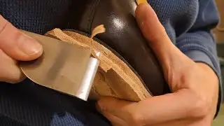 Hand Making a pair of bespoke black Oxford shoes from box calf leather
