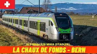 Cab Ride La Chaux-de-Fonds &rarr; Bern (Switzerland, November 2025) train driver's view 4K