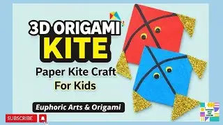 3D Origami Kite with Paper | How to Make 3D Paper Kite 🪁 | Origami Kite Craft Step by Step