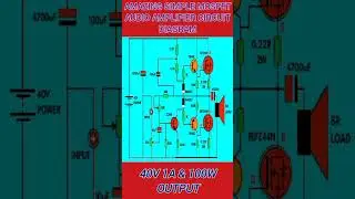 AMAZING SIMPLE 100W MOSFET AUDIO AMPLIFIER CIRCUIT DIAGRAM #9 #circuitmaker #circuitdesign #circuit