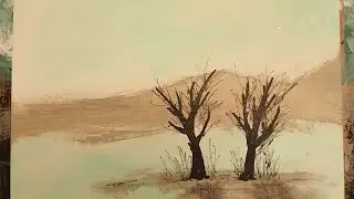 A simple fast and fun Painting in acrylic, music by Geoff Harvey/Purple-Planet