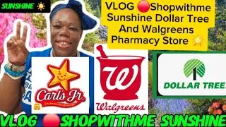 VLOG 🔴 VLOG Shopwithme Sunshine Dollar Tree Walgreens Pharmacy Store Carls Jr  Mukbang Must Watch. 