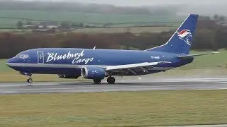 *Rare* BlueBird Cargo Boeing 737-300F Landing & Takeoff at Prestwick Airport
