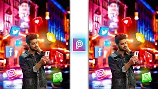 Flying Social Media Icon Photo Editing | Latest Instagram Viral Photo Editing | SaifiBoyYT