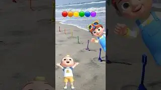 Learn Colors Red🔴 Blue🔵 Green🟢 at the Beach! CoComelon Toys! #shorts