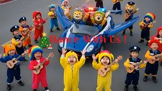 Sky Police Car Traffic Light Dance ㅣ 🐵🚁🚙🚑🚜 ㅣDance With Us!