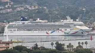 The beauty of cruise ship NORWEGIAN DAWN, La Spezia 28/04/2024 (MSC Cruises) 4K