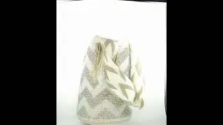M60 💛💛💙❤️ - Colombian Handmade Wayuu Bag Design white , camel and silver