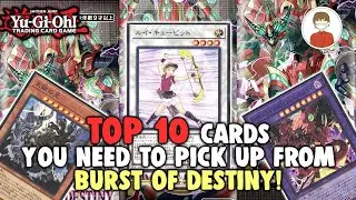 TOP 10 CARDS To Pick Up From BURST OF DESTINY! Yu-Gi-Oh!