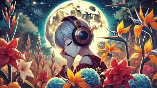 Kanna, summer, moon,beautiful elf girl sleeping at night/Sleep Music/Work Music