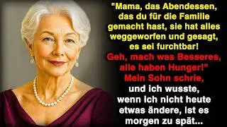 Ich kochte den ganzen Tag für die Familie meiner Schwiegertochter, aber sie warf alles weg