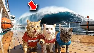 Cat Vlog: A Giant Wave Hit Our Cruise Ship 🌊🐱