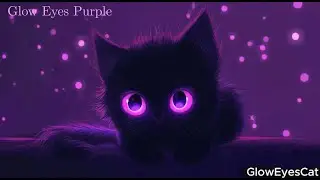Glow Eyes Cat | Neon Purple &bull; 1 Hour Ambient Music