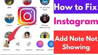 How To Fix Add Note Not Showing On Instagram |  How To Fix Instagram Add Notes Not Showing