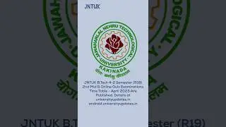 JNTUK B.Tech 4-2 Semester (R19) 2nd Mid & Online Quiz Examinations Time Table - April 2023