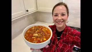 Beat the cold with my easy 6 ingredient hamburger soup recipe