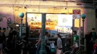 Williamsburg Hipsters Flowing Out of the Subway