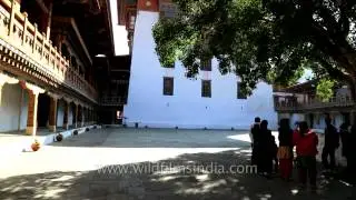 Inner courtyard of Punakha Dzong in Bhutan