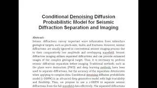 Conditional Denoising Diffusion Probabilistic Model for Seismic Diffraction Separation and Imaging