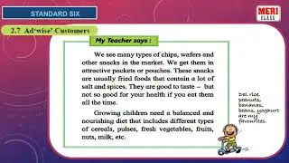 std 6th English my teacher says that