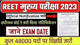 REET मुख्य परीक्षा विज्ञप्ति जारी | Reet main exam official notification out #reetnotification #reet