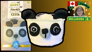 🧺 Обзор набора для вязания крючком Dollarama | Корзина с милой пандой своими руками