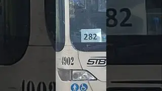 Autobuzul MBC E4 #4902(282 cu h&acirc;rtie)părăsind stația Șoseaua Fundeni
