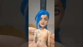 Braiding My Jinx Dolls Hair #Arcane #wasteland #jinx #jinxdoll #dollrepaint