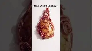 Copper wire wrapping Jasper stone cabochon #diy #wirewrapping #tutorial