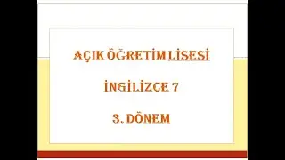 İNGİLİZCE 7 3  DÖNEM