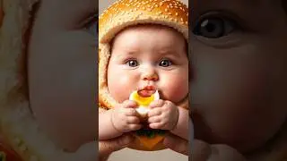 Baby Eats Whole Egg ASMR 🥚😋 | Burger Baby Cute Video #shorts #viral