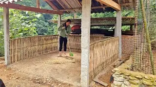 HONG used 100 bamboo poles to make the bamboo wall |Ch&uacute;c Thị Hồng