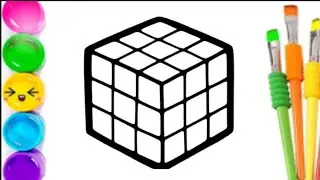 Rubik's Cube Drawing Painting and Colouring for Kids and Toddlers_ Kids Art 🎨
