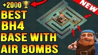 Best Builder Hall 4(BH4) Anti 2 Star Base With Air bombs | Clash of Clans New Update 2017