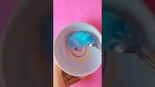 Make slime 🔵 with glue 🤩#slime #blue #shorts #youtubeshorts #viral
